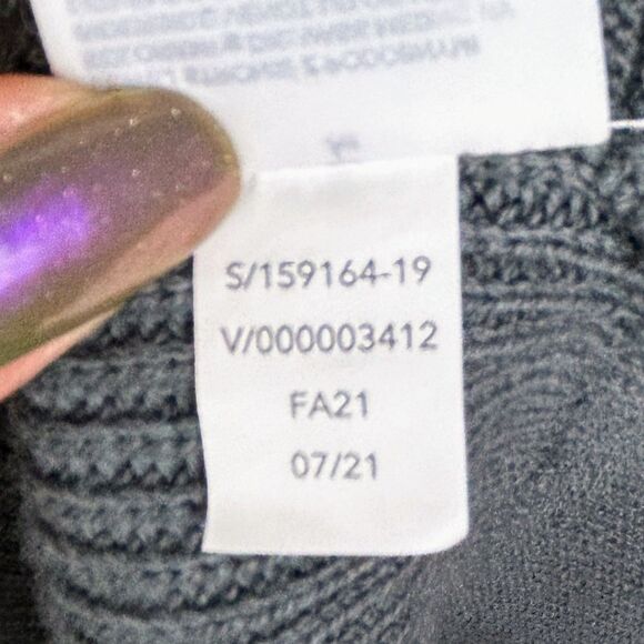 ATHLETA Hanover V Neck Sweater Knit Pullover Merino Wool Long Sleeves Gray sz L - Picture 15 of 15